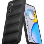Jkobi Back Cover Case for Motorola Moto G52 (Puffer Cushion Wave Design | Camera Protection | Soft Black)