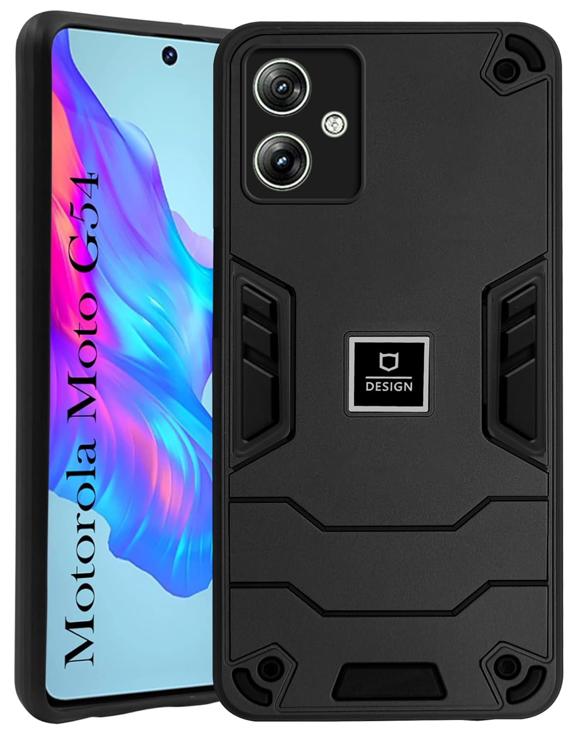 Jkobi Back Cover Case for Motorola Moto G54 (Lightweight Hybrid Shockproof Polycarbonate| Slim Black)