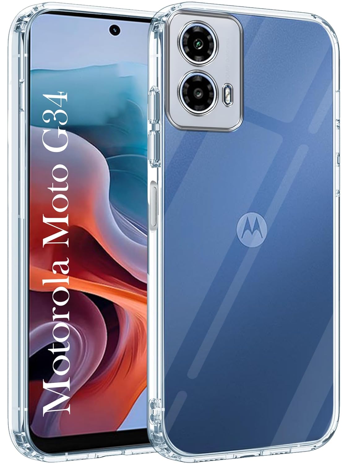 Jkobi Back Cover for Motorola Moto G34 5G (Silicone Clear Shockproof Case with Camera Protection | Soft and Flexible | Transparent)