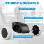 KARP 2-Inch Pin-Type Office Chair Casters - Set of 5 Replacement Wheels - Floor-Protecting - Standard Size for Computer and Gaming Chairs - Safe for Hardwood Floors and Carpets - White