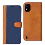 Knotyy Faux Leather Flip Cover Case Back Cover for Nokia C12 Foldable Stand | Cards Pockets Inside | Shockproof 360 Degree Protect | Magnetic Clutch Flip Cover (Blue and Brown)