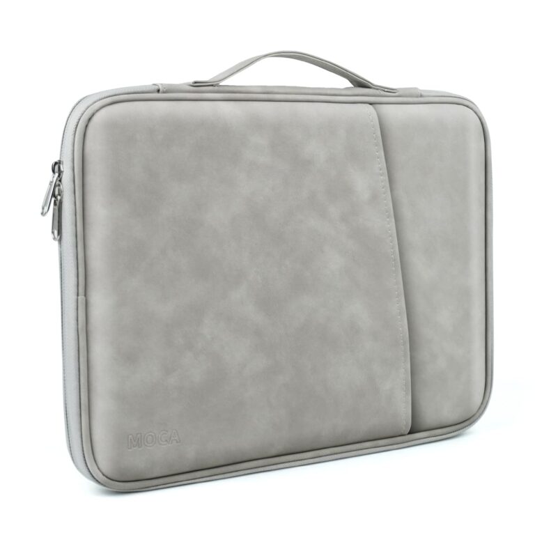MOCA 13 Inch Laptop Sleeve Case for 13 Inch MacBook Air M2 A2681 M1 A2337 A2179 A1932, 13 Inch MacBook Pro M2 M1 A2338 A2251 A2289 A2159 A1989, 12.9 Inch iPad Pro Computer Bag with Handle (Light Grey)
