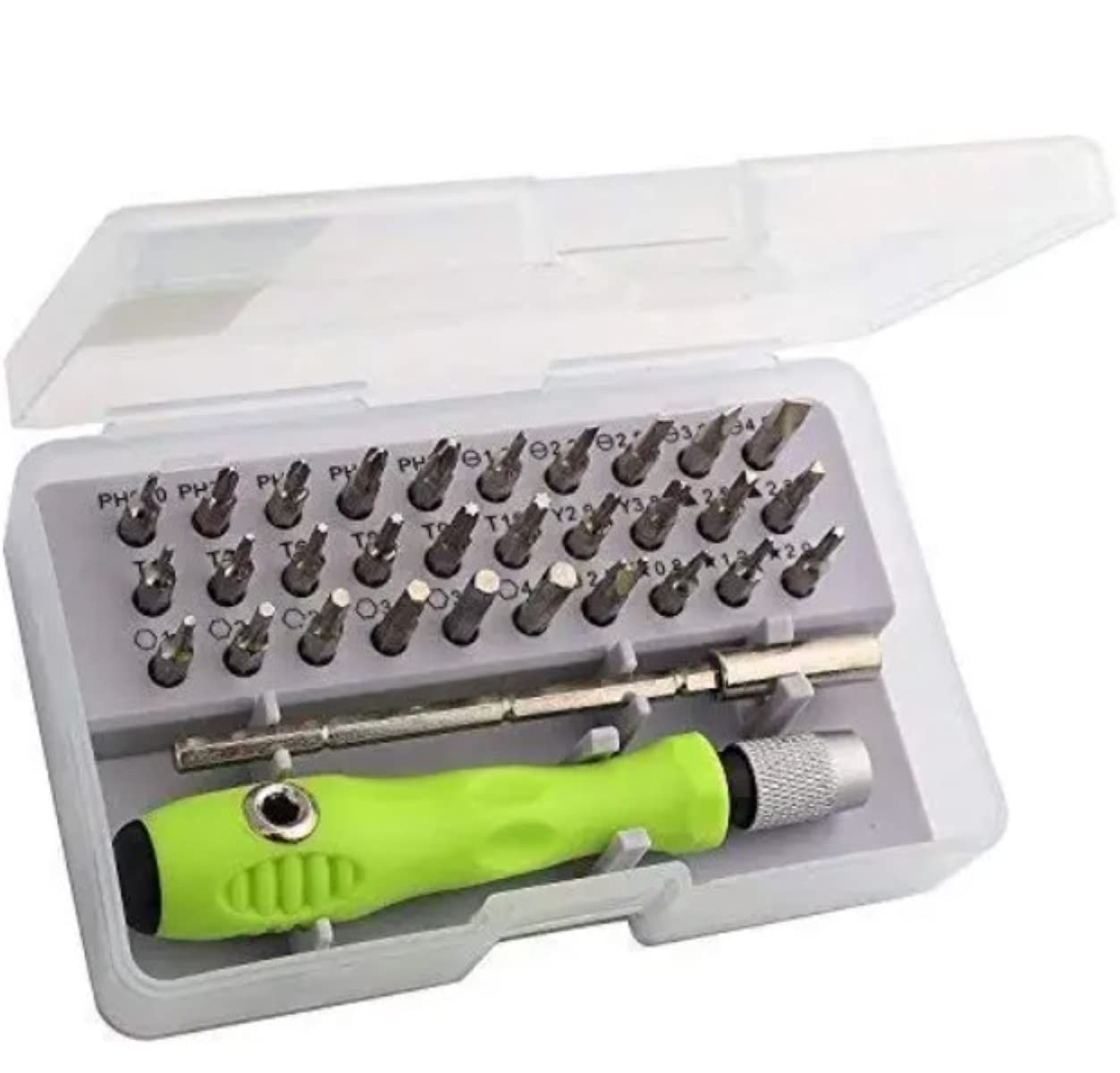 Mcare 32 in 1 Mini Screwdriver Tool Set Kit with Magnetic Flexible Extension Rod, Precision Bits screw driver, computer, mobile repairing tool kit, watch repairing, laptop screwdriver set, Multicolor