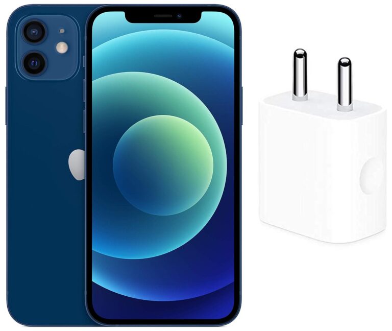 New Apple iPhone 12 (128GB) - Blue with Apple 20W USB-C Power Adapter