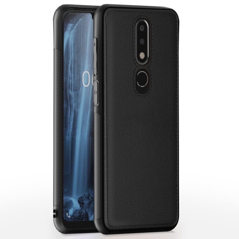 Pikkme Nokia 6.1 Plus Back Cover | Flexible Pu Leather | Full Camera Protection | Raised Edges | Super Soft-Touch | Bumper Case for Nokia 6.1 Plus (Black)