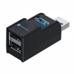 Portronics Mport 3A USB Hub (3-in-1), Multiport Adapter with USB 3.0 & 2-Port USB 2.0, upto 5 Gbps High Data Transfer Speed for PC, Laptop & Mac (Black)