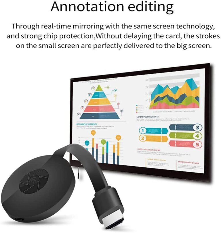 ROCKTECH® Miracast Wireless Mirror Screen Cast TV Dongle Compatible for Android/Mac/iOS/Windows/Laptop