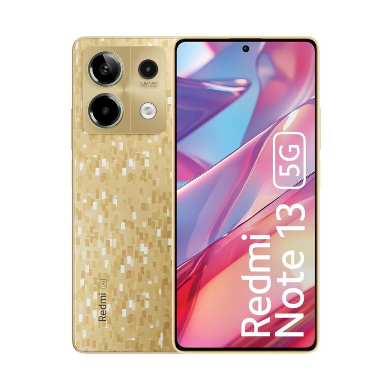 Redmi Note 13 5G (Prism Gold, 6GB RAM, 128GB Storage) | 5G Ready | 120Hz Bezel-less AMOLED | 7.mm Slimmest Note Ever | 108MP Pro-grade Camera