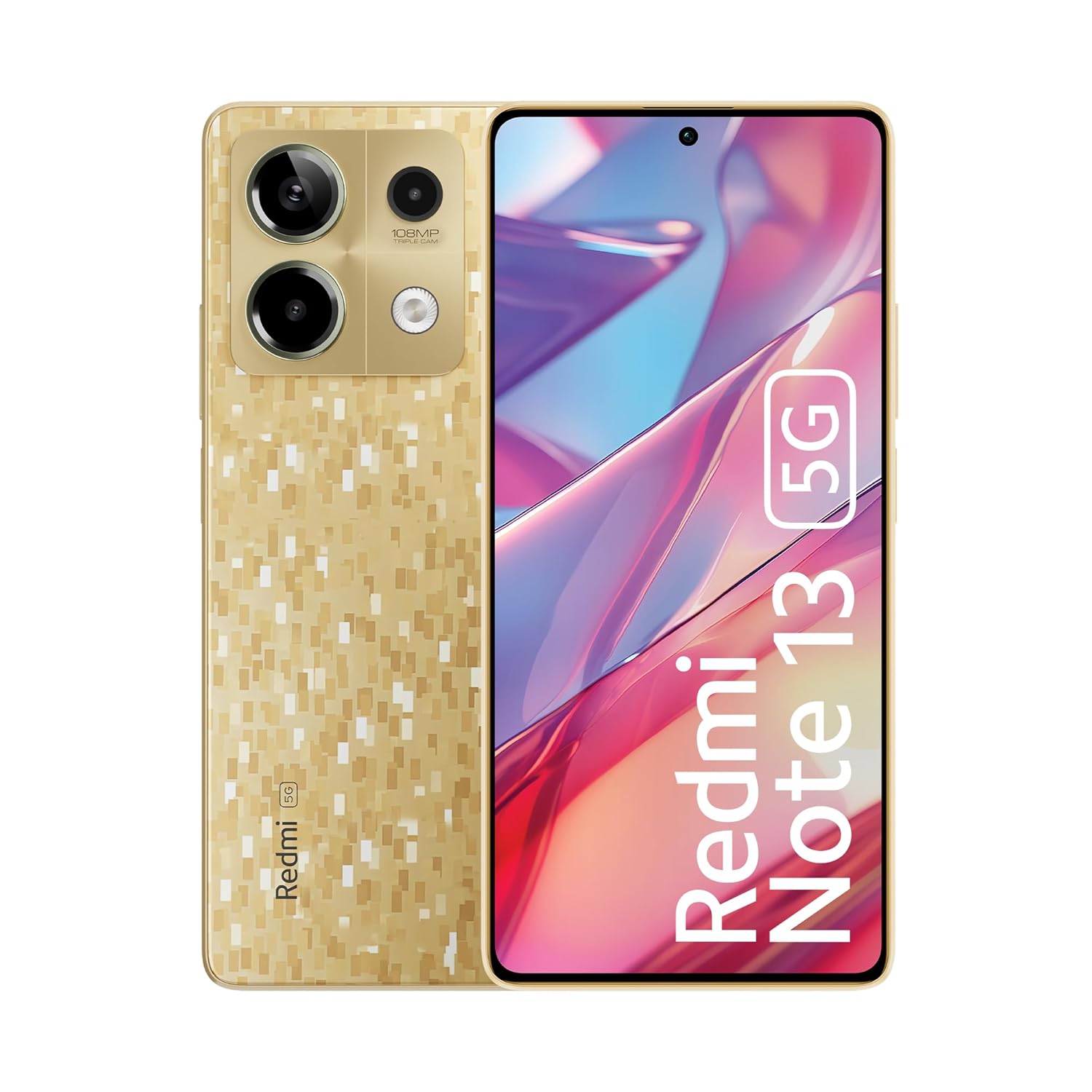 Redmi Note 13 5G (Prism Gold, 6GB RAM, 128GB Storage) | 5G Ready | 120Hz Bezel-less AMOLED | 7.mm Slimmest Note Ever | 108MP Pro-grade Camera