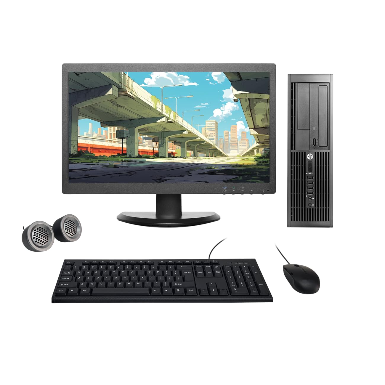 (Refurbished) HP Compaq 19" HD All-in-One Desktop Computer Set (Intel i5 2nd Gen| 8 GB RAM| 500 GB HDD| 19" HD LED Monitor| KB & Mouse| Speakers| WiFi| Windows 10 Pro| MS Office)