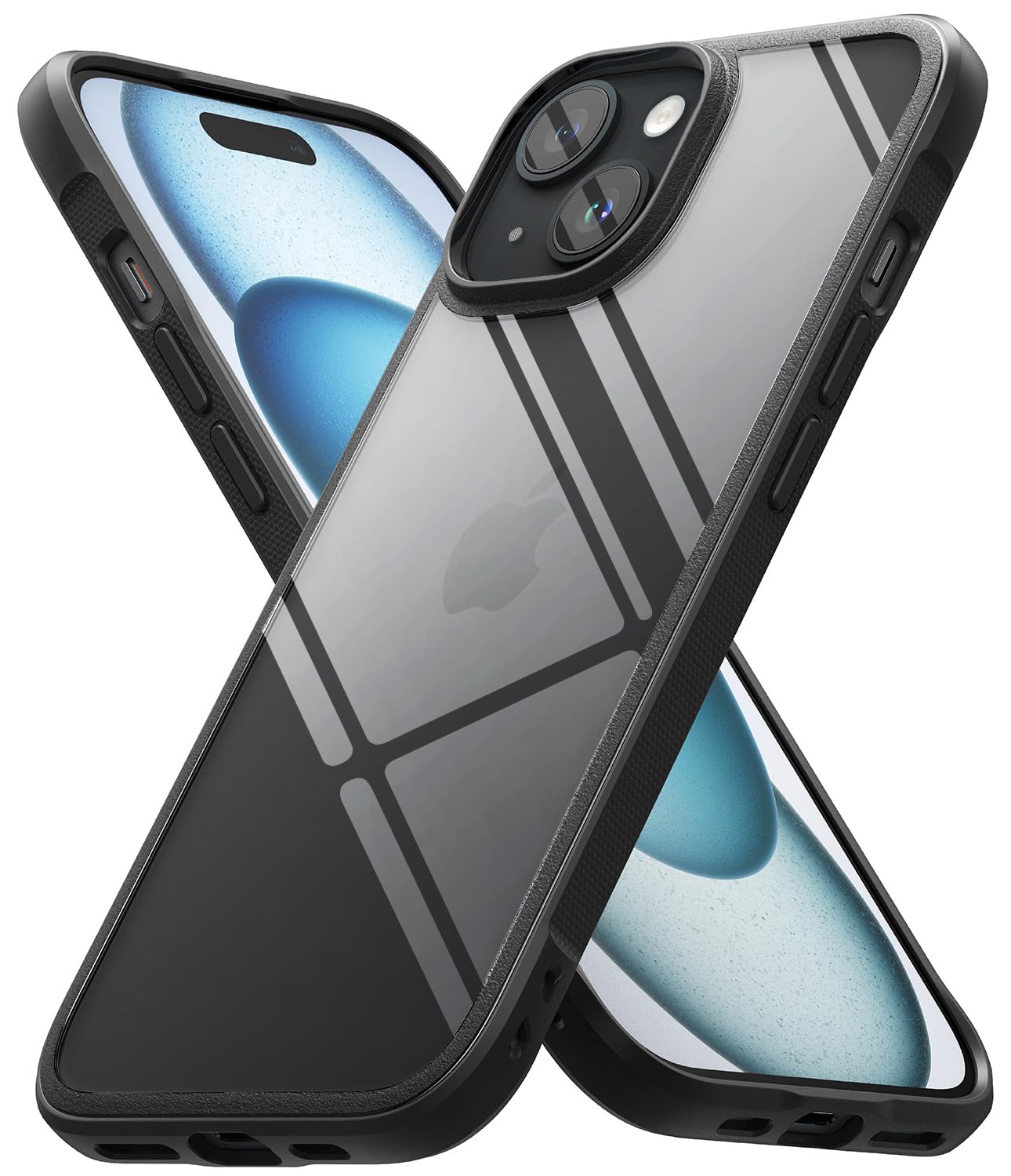 Ringke TPU+PC Fusion Bold Compatible With Iphone 15 Plus Case Cover Firm Grip Frame Style Anti-Yellowing Clear Transparent Hard Back Shockproof Bumper Iphone 15 Plus Back Cover - Black