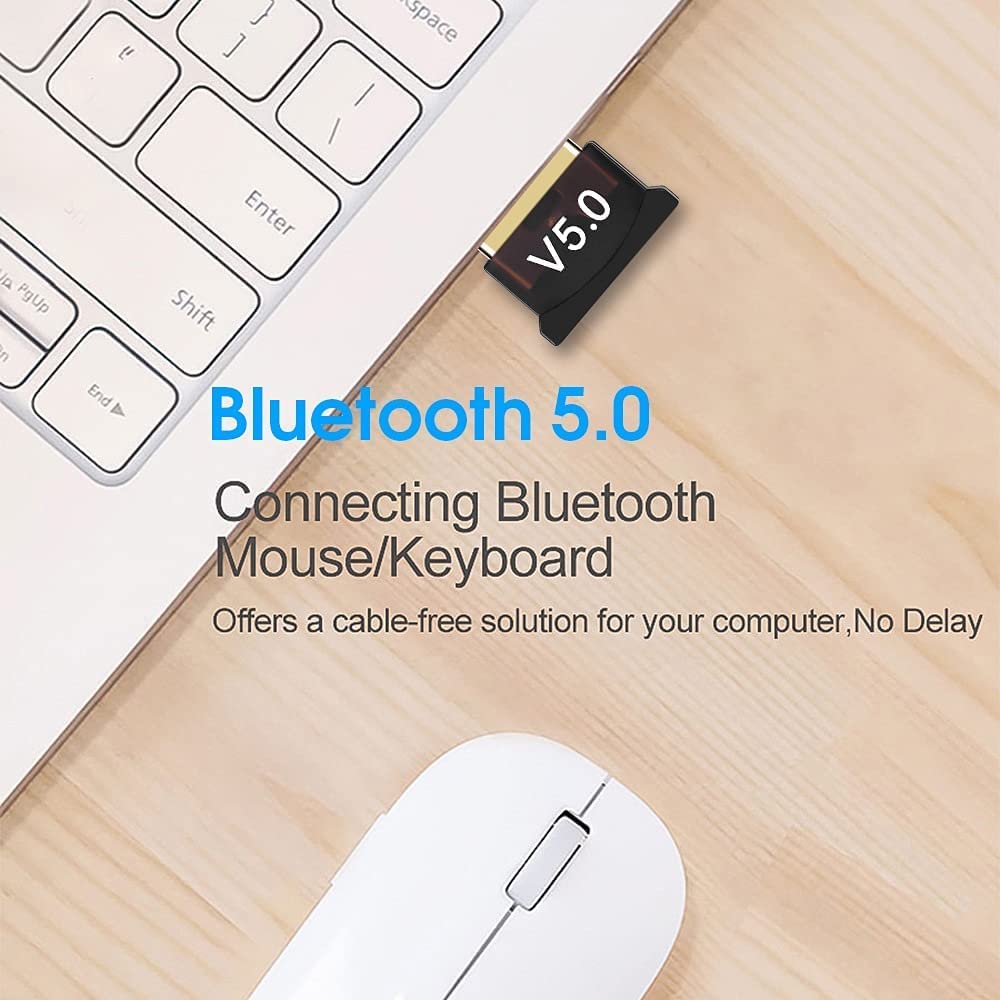 Rocktech USB Bluetooth 5.0 Adapter Transmitter Bluetooth Receiver Audio V5.0 Bluetooth Dongle Wireless USB Adapter for Computer PC Laptop
