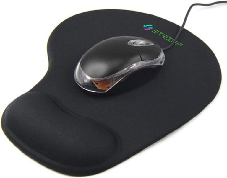 STRIFF Gel_Wrist_Support Mouse pad with, Gaming Mouse Pad with Lycra Cloth Nonslip for Laptop, mouse pad with wrist rest Computer, Home & Office (Black)