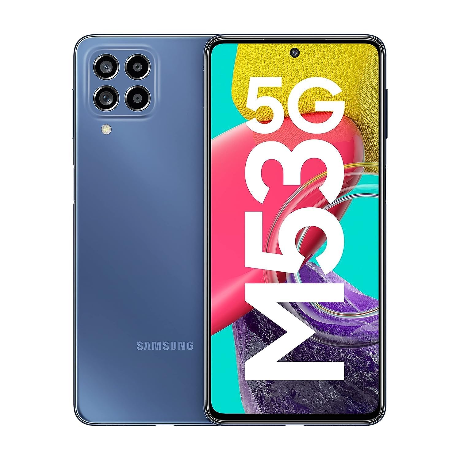 Samsung Galaxy M53 5G (Deep Ocean Blue, 8GB, 128GB Storage) | 108MP | sAmoled+ 120Hz | 16GB RAM with RAM Plus | without Charger