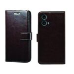 Solimo Faux Leather Motorola Moto G34 5G Flip Cover | Card Pockets Wallet & Stand | Flip Cover for Motorola Moto G34 5G (Coffee)