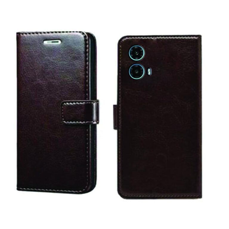Solimo Faux Leather Motorola Moto G34 5G Flip Cover | Card Pockets Wallet & Stand | Flip Cover for Motorola Moto G34 5G (Coffee)
