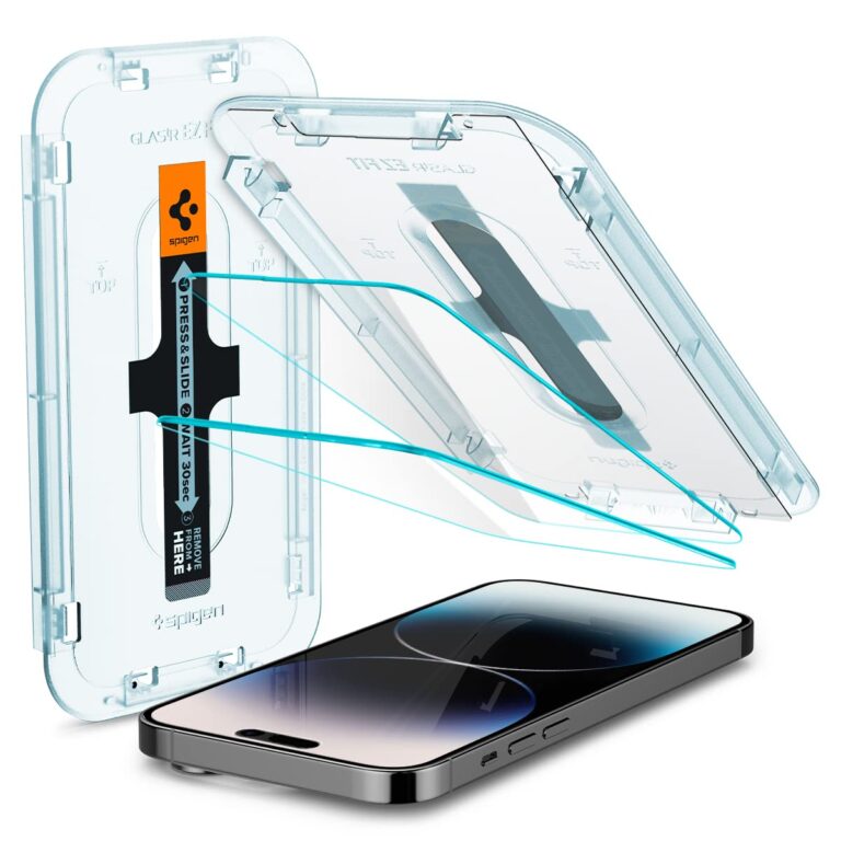 Spigen Ez Fit Tempered Glass Screen Protector For Iphone 14 Pro Smartphone- 2 Pack (Sensor Protection)