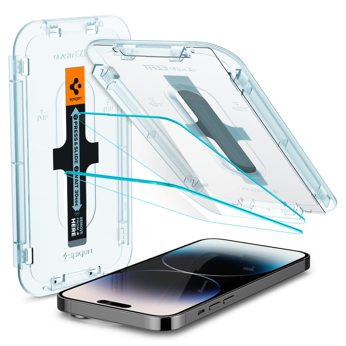 Spigen Ez Fit Tempered Glass Screen Protector For Iphone 14 Pro Smartphone- 2 Pack (Sensor Protection)