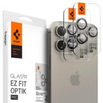 Spigen Glas.tR EZ Fit Optik Pro Tempered Glass Camera Lens Protector Guard for iPhone 15 Pro / 15 Pro Max / 14 Pro / 14 Pro Max (Natural Titanum) - 2 Pack