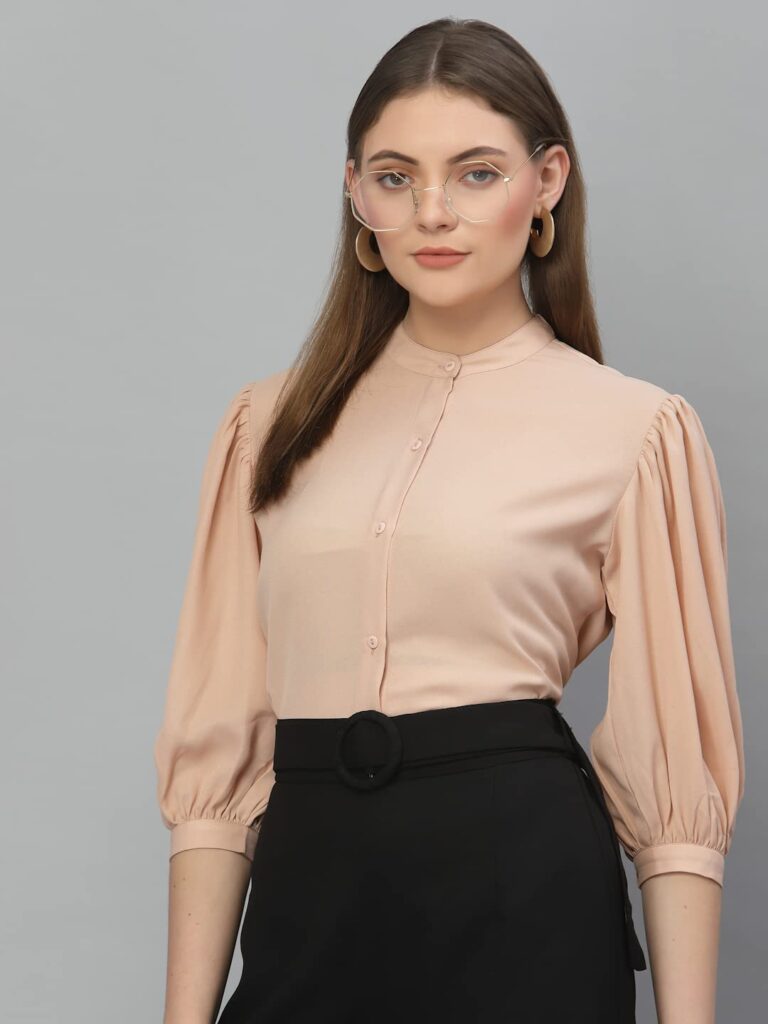 Style Quotient Women Solid PolyMoss Regular Formal Shirt