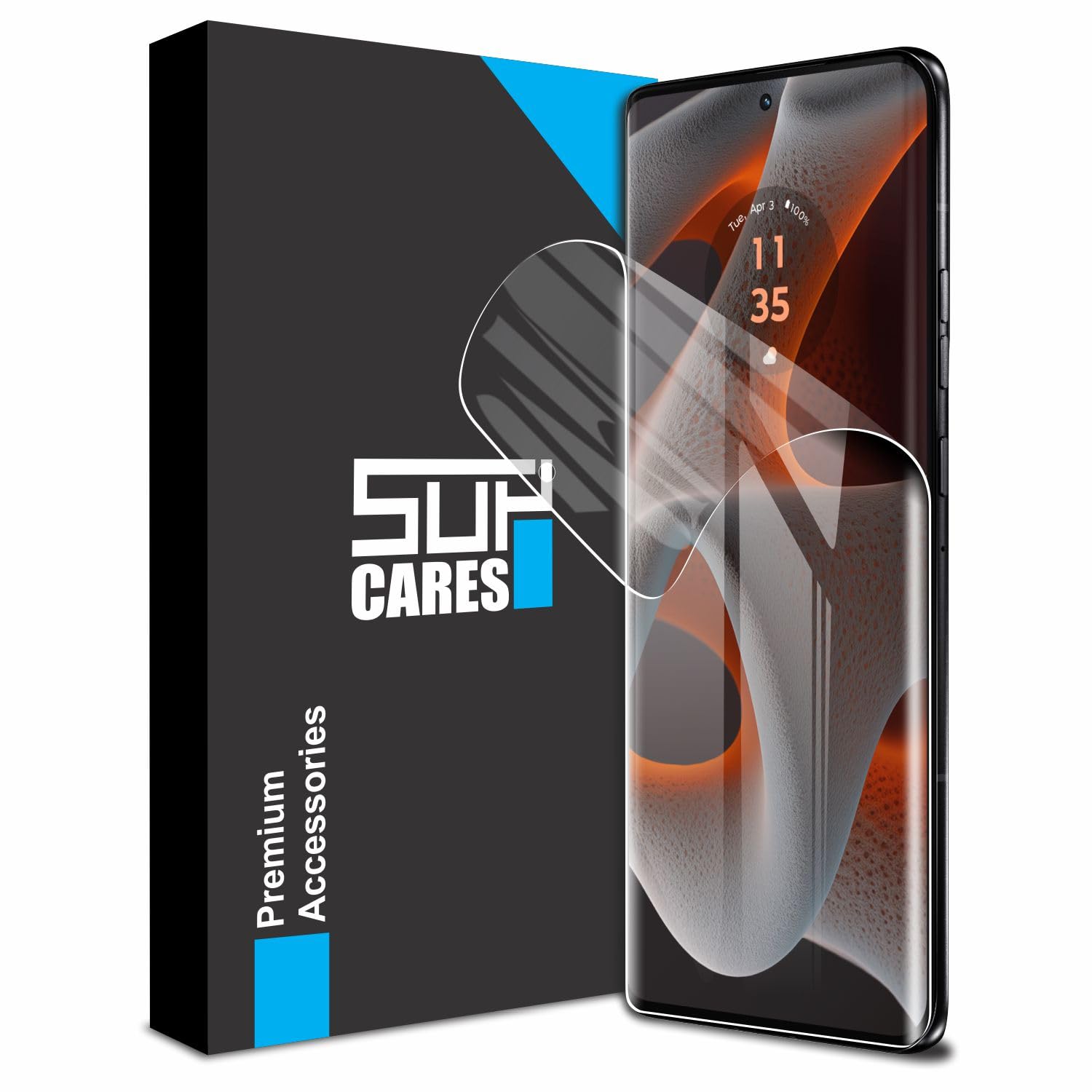 SupCares TPU Unbreakable Membrane Screen Protector for Motorola Edge 50 Pro 5G and Motorola Edge 50 Ultra 5G (6.7 Inch) with Easy Self Installation Kit | Transparent