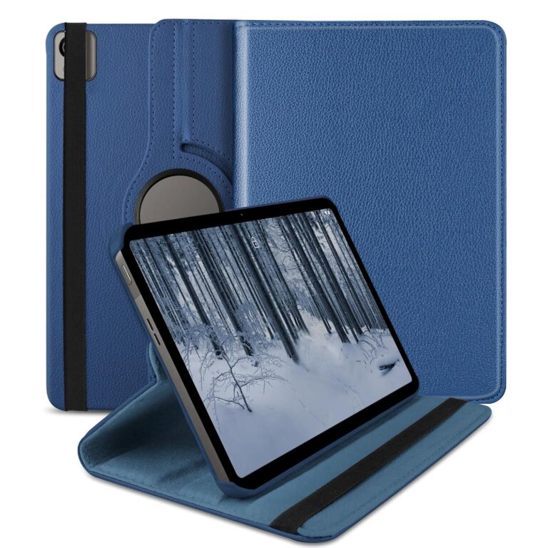 TGK 360 Rotatable Smart Flip Case Cover for Nokia Tab T21 10.36 inch Tablet (Dark Blue)