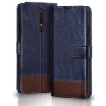 TheGiftKart Flip Back Cover Case for Nokia 6.1 (2018) | Dual-Color Leather Finish | Inbuilt Stand & Pockets | Wallet Style Flip Back Case Cover for Nokia 6.1 (2018) (Blue & Brown)