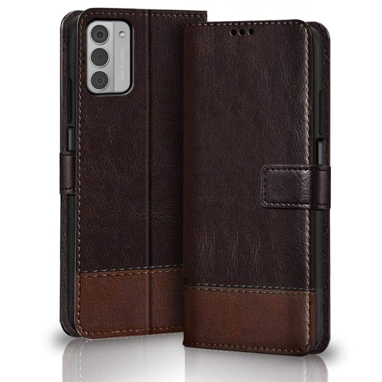TheGiftKart Flip Back Cover Case for Nokia G42 5G | Dual-Color Leather Finish | Inbuilt Stand & Pockets | Wallet Style Flip Back Case Cover for Nokia G42 5G (Coffee & Brown)