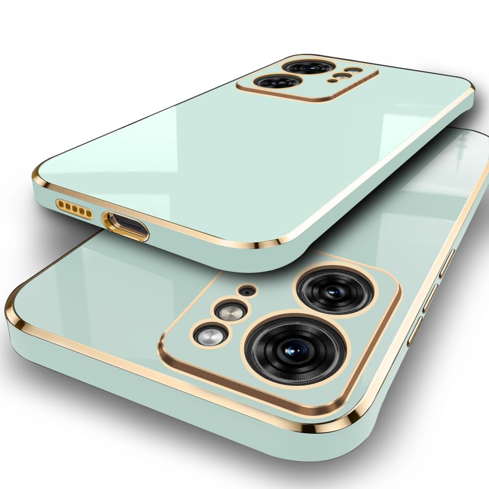 TheGiftKart Luxurious Golden-Plated Back Cover Case for Motorola Moto Edge 40 5G | Raised Lips for Camera & Screen Protection | Shockproof Design | Stylish Back Cover for Moto Edge 40 5G (TPU, Green)