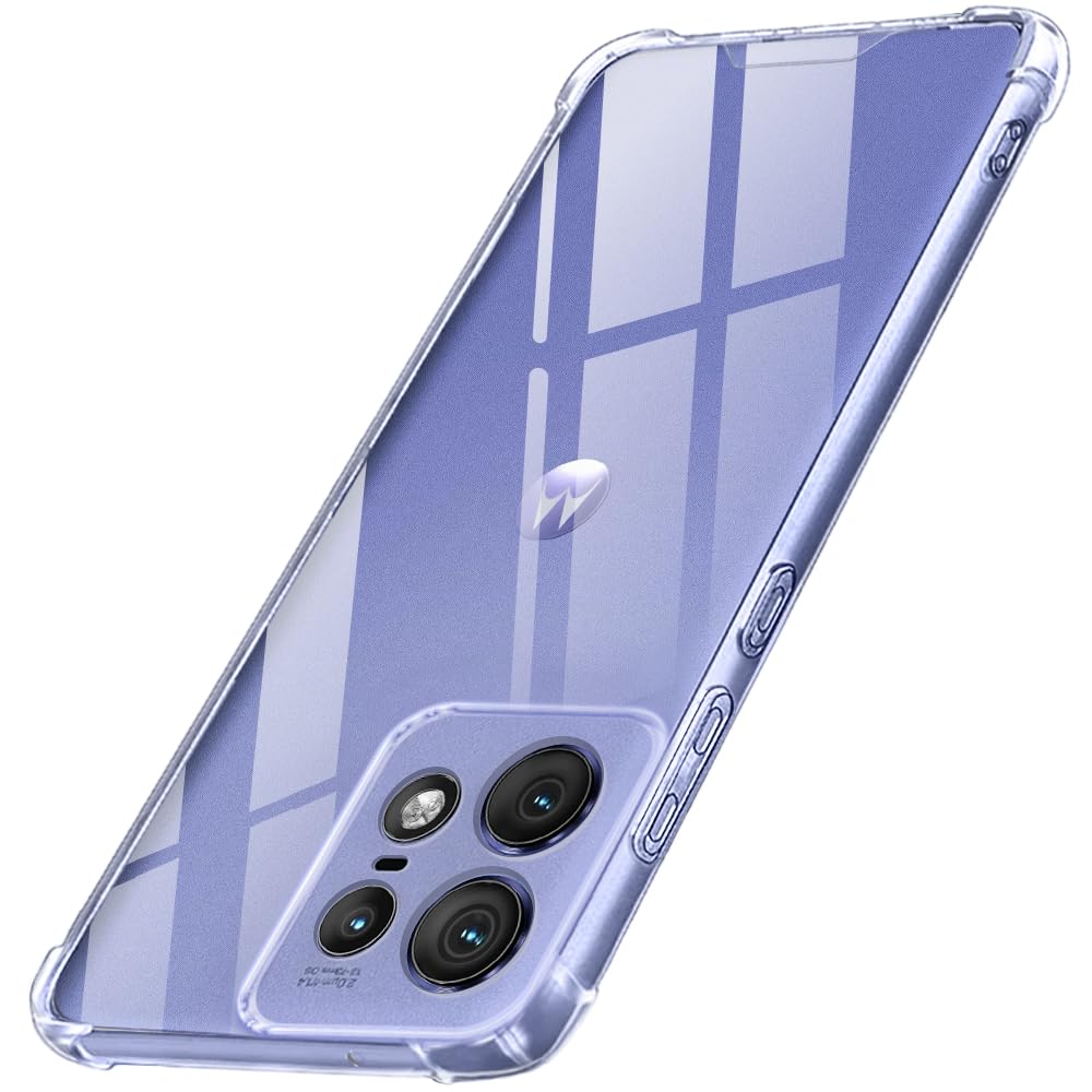 TheGiftKart ShockProof Crystal Clear Motorola Moto Edge 50 Pro 5G Back Cover Case | 360 Degree Protection | Hard Clear Back | Transparent Cover for Moto Edge 50 Pro 5G (PC & TPU, Transparent Bumper)