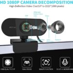 V88R® PC Webcam 1080P Full HD Webcam USB Desktop & Laptop Webcam Live Streaming Webcam with Microphone Widescreen HD Video Webcam 90-Degree Extended View for Video Calling (HD Webcam) Black