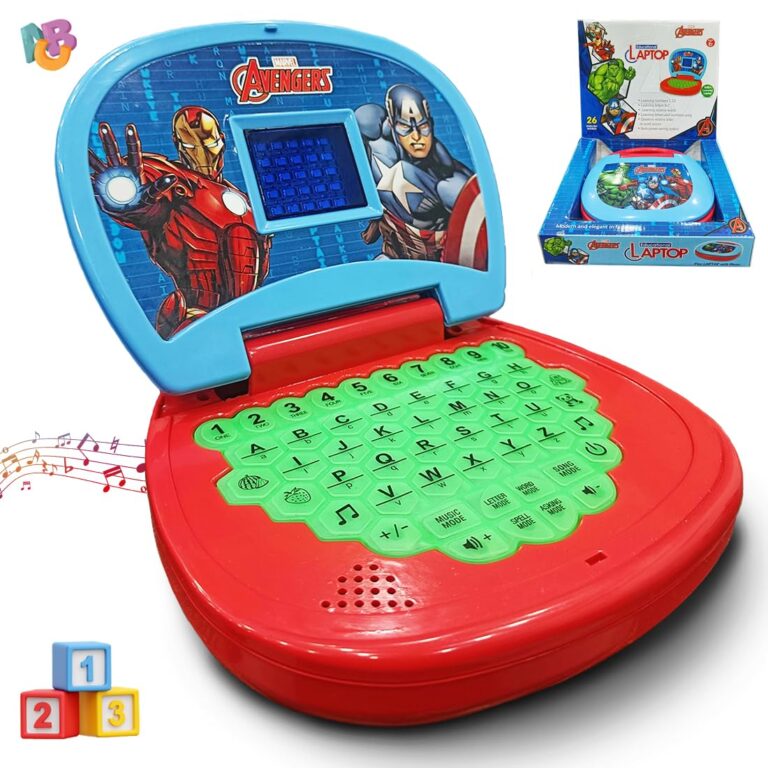 Wembley Avengers Mini Baby Toy Laptop for Kids Toys for 3 Years Old Boy | Kids Laptop Computer Ideal Montessori Educational Learning Toys for 2 - 5 Years with Sound and Music - BIS Approved