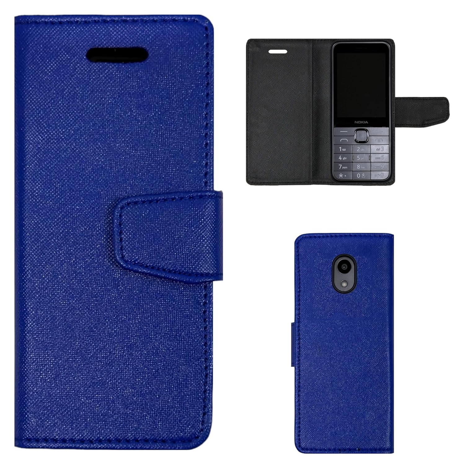 ZAOMA Diary Type Flip Flap Case Cover Compatible for Nokia 235 4G 2024 DS - Model No. : TA-1616 (NK2354G_MERBLUE)