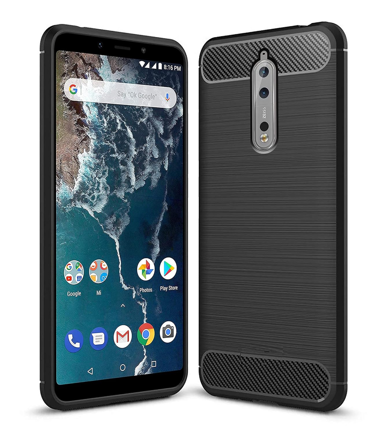 Zapcase Back Cover Case for Nokia 8 (2018) | Compatible for Nokia 8 (2018) Back Cover Case | 360 Degree Protection | Soft and Flexible (TPU | Matte Black)