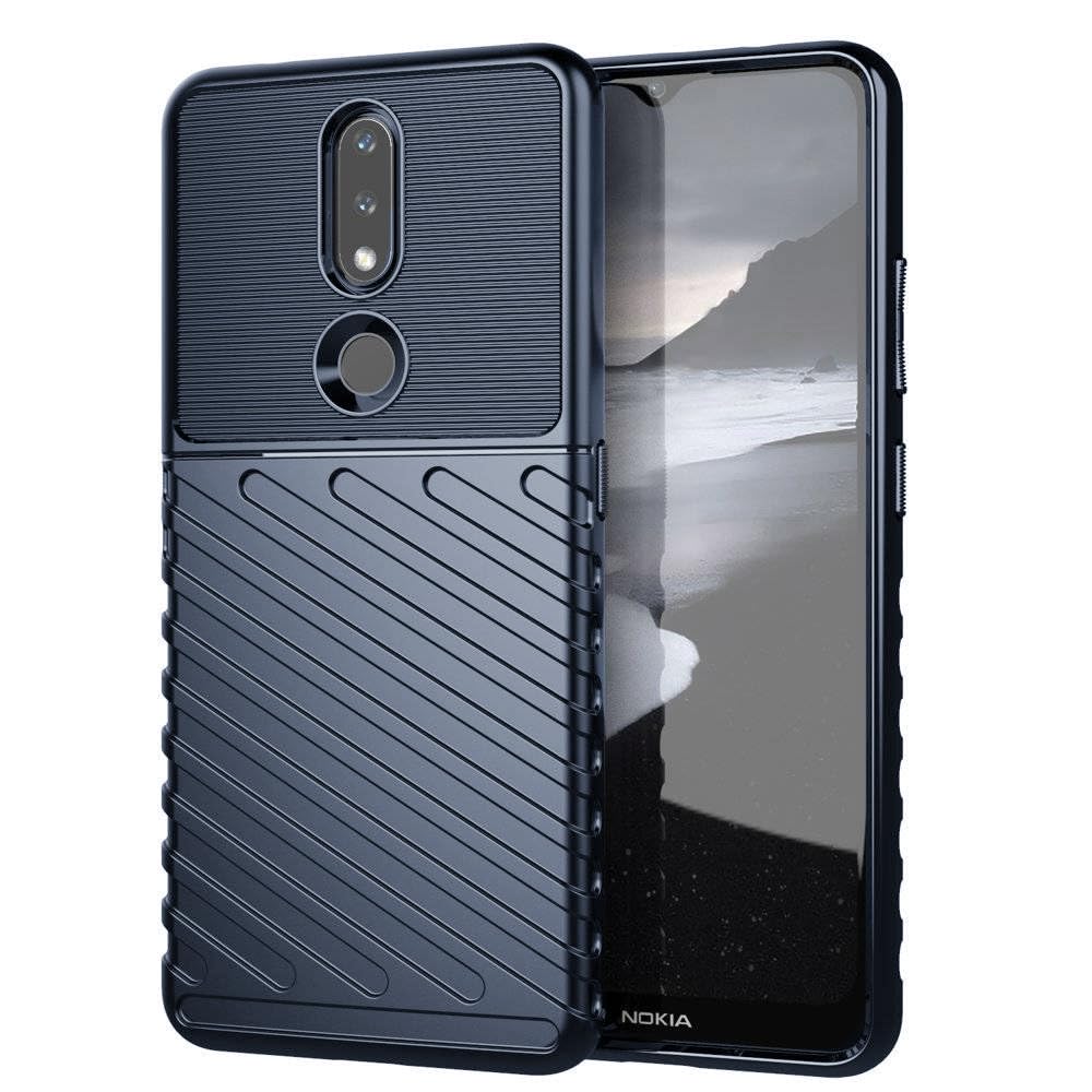 amazon basics Basic Case for Nokia 2.4 4G (Carbon Fiber_Blue)