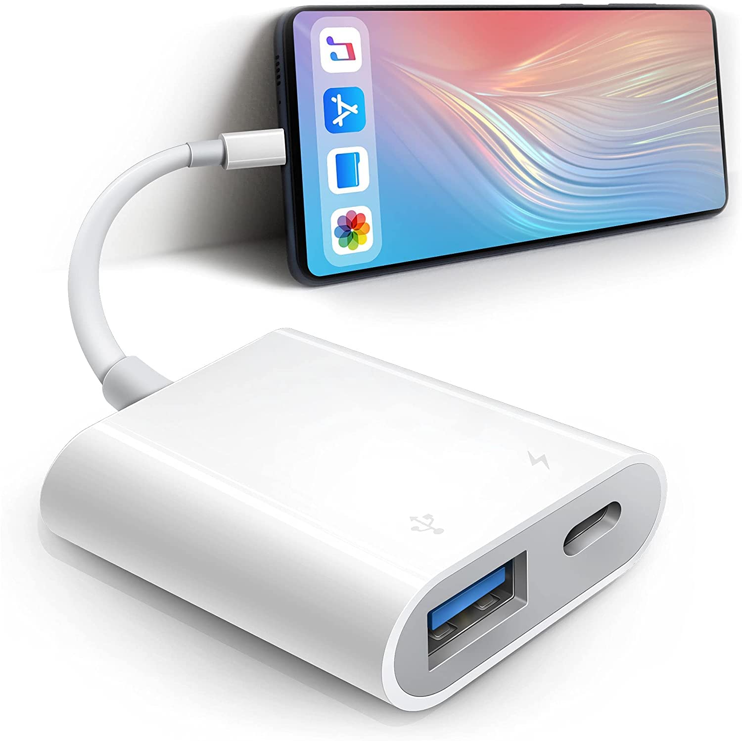 rts New 2022 USB Adapter for iPad/iPhone Lightning to USB Female Adapter,USB Female OTG Data Sync Cable Adapter Compatible with iPad/iPhone USB Flash Drive/SD Card Reader/and MIDI, Mouse Keyboards