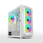 Ant Esports ICE- 410TG Mid- Tower Computer Case/Gaming Cabinet with Type C - White | Support E-ATX, ATX, M-ATX, ITX | Pre-Installed 3 x 120 mm ARGB Front Fans and 1 x 120mm ARGB Rear Fan