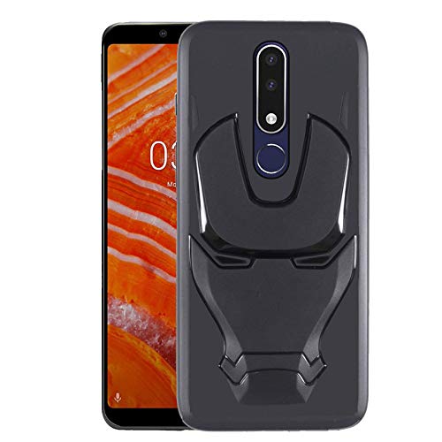VIDO 3D Iron Man Avengers Back Case Cover | 360 Degree Protection | Shock Proof | Screen & Camera Protection | Soft Silicon Rubberised Back Cover for Nokia 3.1 plus