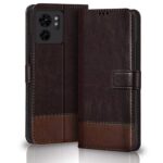 TheGiftKart Flip Back Cover Case for Motorola Moto Edge 40 5G | Dual-Color Leather Finish | Micro-Fibre Lining Inside | Inbuilt Stand & Pockets | Flip Case Cover for Motorola Edge 40 (Coffee & Brown)