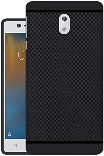 HELLO ZONE Exclusive Dotted Matte Finish Soft Rubberised Back Case Cover for Nokia 3 - Black