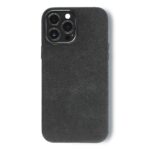 ALMA Faux Leather Alcantara Phone Case For Iphone 12 Series (12/12 Pro, Black)