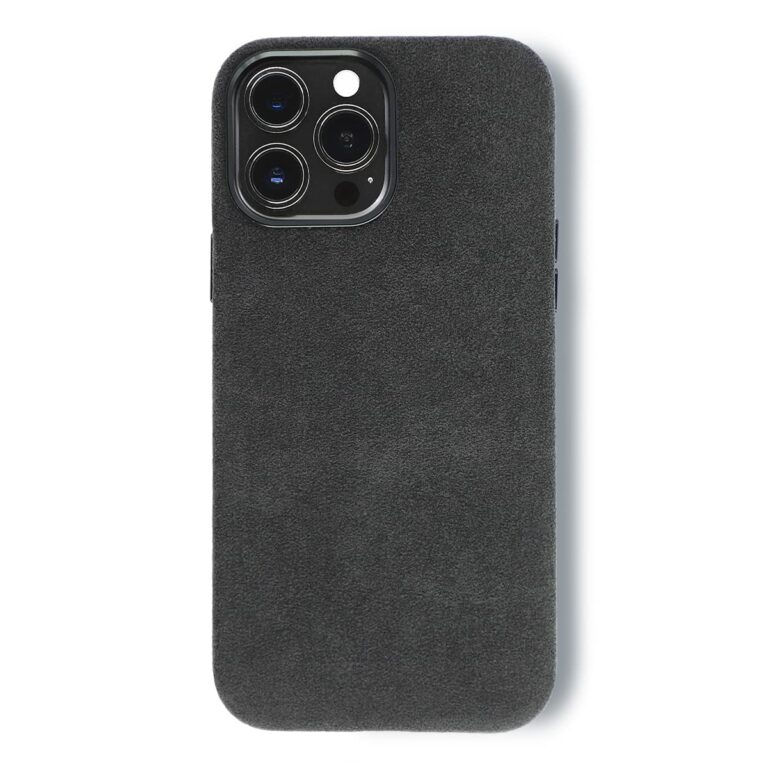 ALMA Faux Leather Alcantara Phone Case For Iphone 12 Series (12/12 Pro, Black)