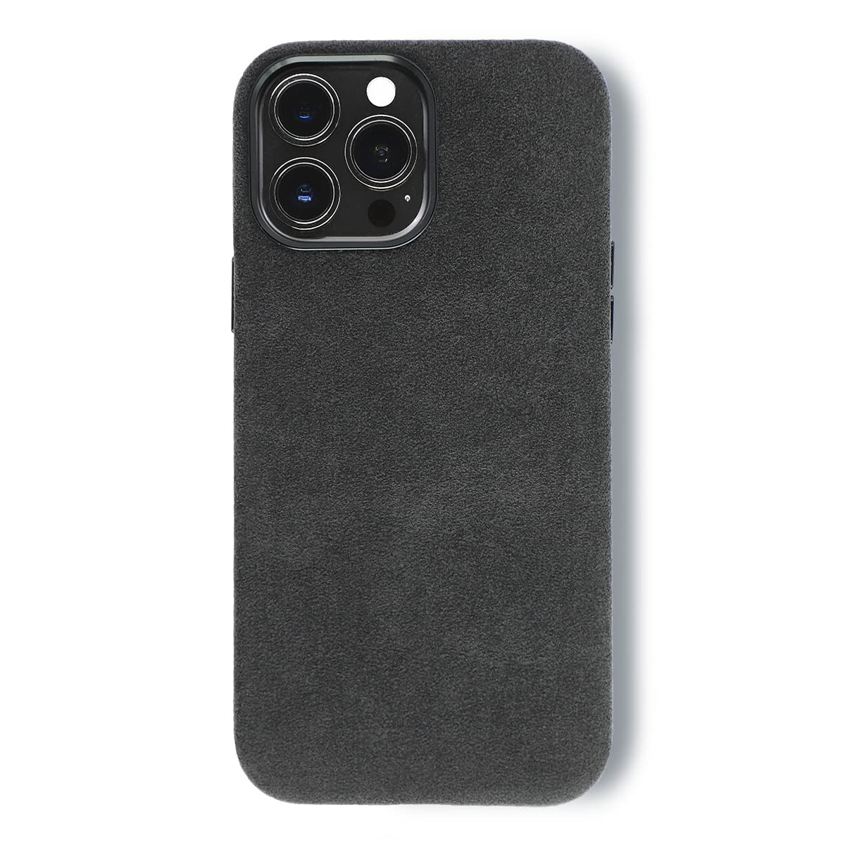 ALMA Faux Leather Alcantara Phone Case For Iphone 12 Series (12/12 Pro, Black)