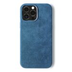 Alma Alcantara Phone Case For Iphone 12 Series (12/12 Pro, Navy Blue) - Faux Leather