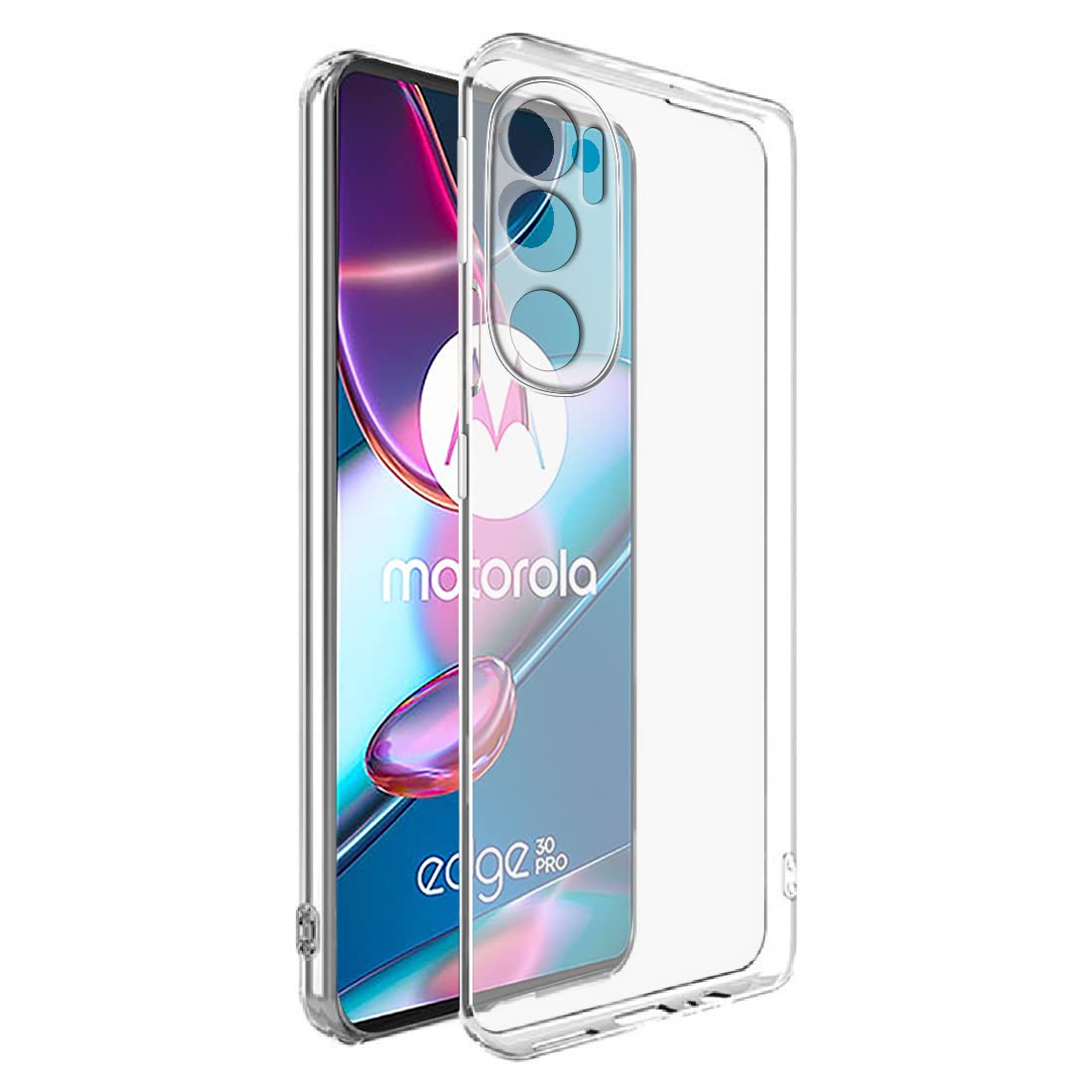 Amazon Brand-Solimo Basic Case for Motorola Edge 30 Pro 5G (Silicone_Clear)