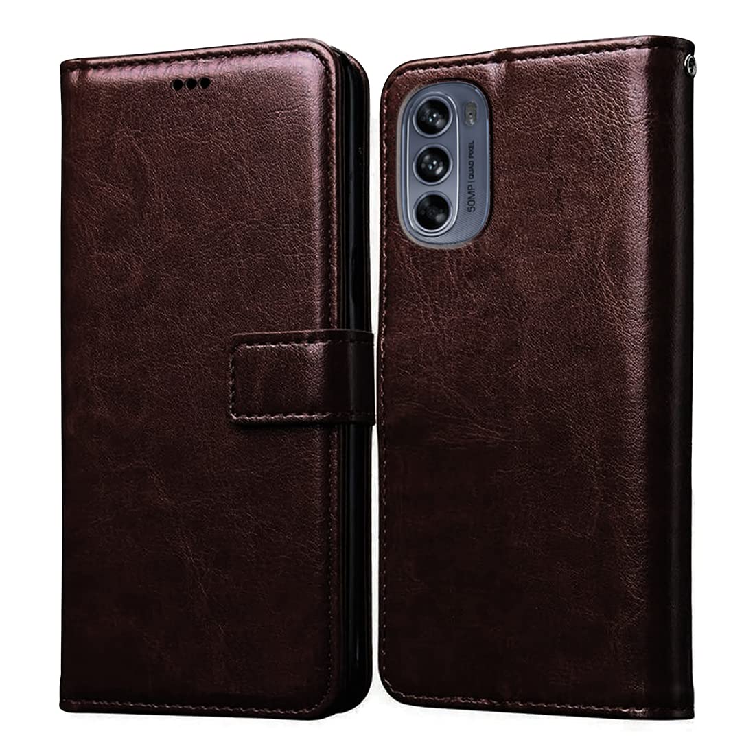 Amazon Brand- Solimo Flip for Motorola Moto G62 5G (Leather_Coffee)