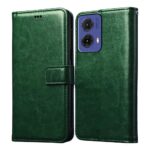 Amazon Brand- Solimo Flip for Motorola Moto G85 5G (Leather_Green)