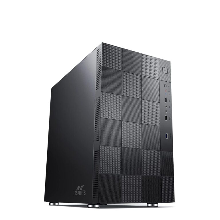 Ant Esports Elite 1000 PS Mid-Tower Computer Case/Gaming Cabinet - Black | Supports M-ATX, ITX with Pre-Installed 1 x 120mm Black Rear Fan