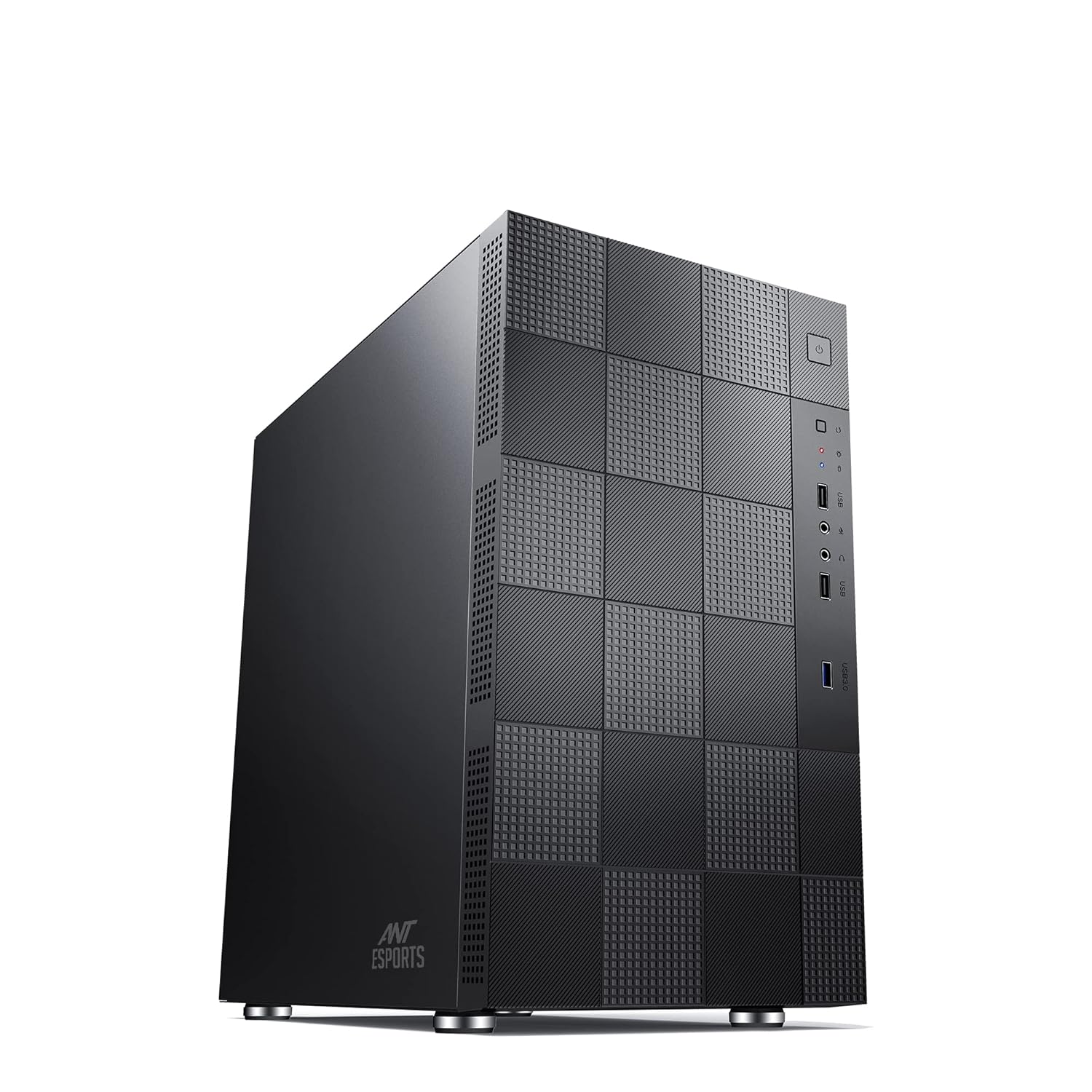 Ant Esports Elite 1000 PS Mid-Tower Computer Case/Gaming Cabinet - Black | Supports M-ATX, ITX with Pre-Installed 1 x 120mm Black Rear Fan