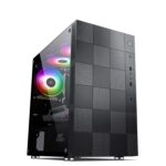 Ant Esports Elite 1000 TG Mid-Tower Computer Case/Gaming Cabinet - Black | Supports M-ATX, ITX with Pre-Installed 1 x 120mm Black Rear Fan
